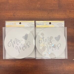 2* packs of Celebrate It Mr Mrs‎ Wedding Coasters Sweet Sentiments 12 Piece Set